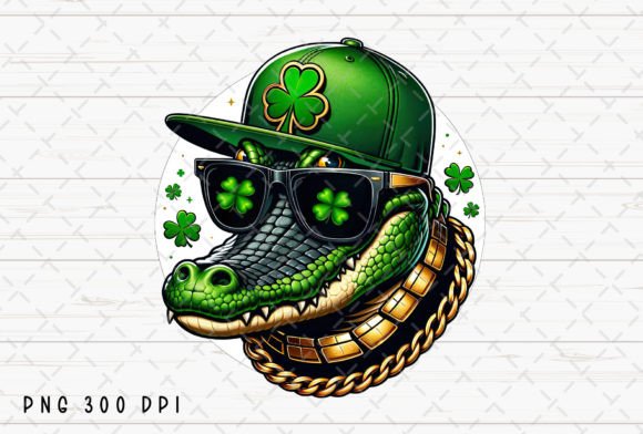Alligator St. Patrick's Day Lucky Clover: A Festive Design Asset