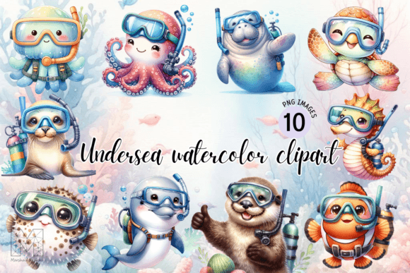 Animals Undersea Watercolor Clipart: A Deep Dive into Design Versatility