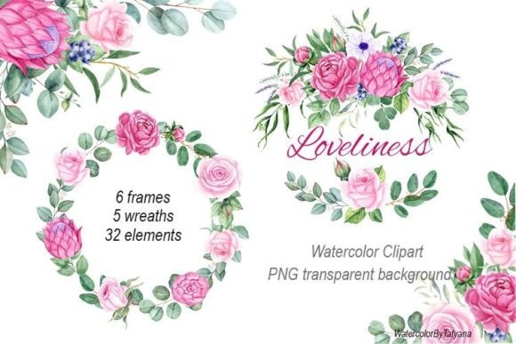 Bring Natural Elegance to Your Projects with a Watercolor Set of Flowers