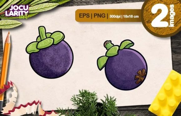 Bring Playful Charm to Your Projects with Funny Mangosteen Cartoon Illustration