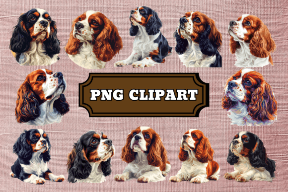 Cavalier King Charles Dog Clipart: Creative Project Bundle