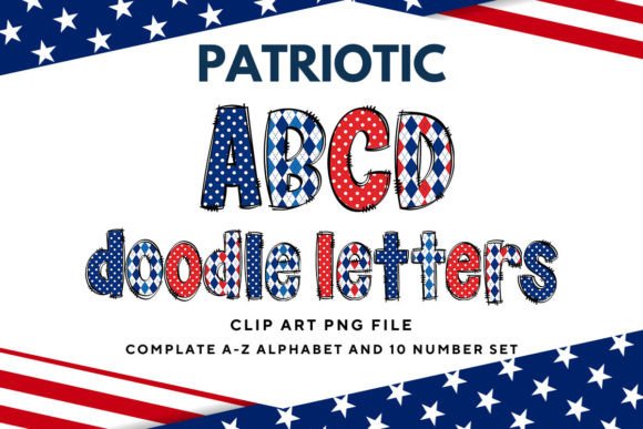 Celebrate in Style with Patriotic USA Doodle Alphabet Letters
