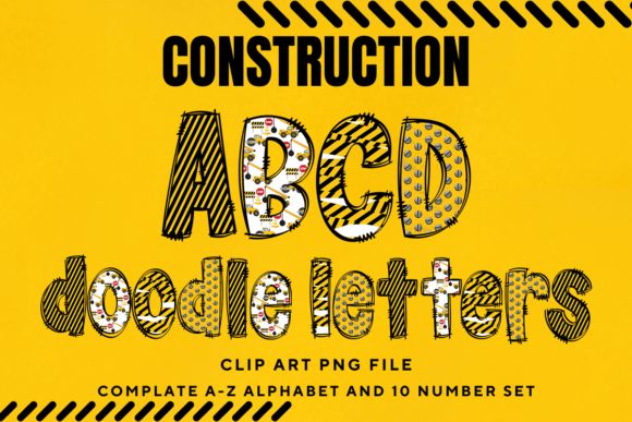 Construction Doodle Alphabet Letters PNG: A Playful Toolkit for Bold Design