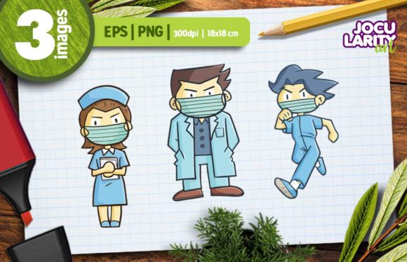 Cute Doctor and Nurse Illustration: Charming Graphics for Creative Projects