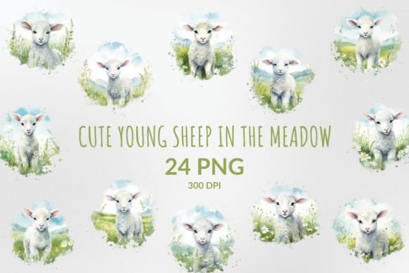 Cute Sheep in the Meadow Sublimation: A Designer's Pastoral Asset
