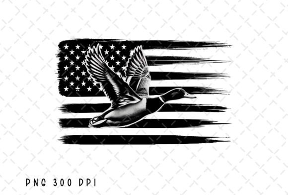 Duck Hunting Hunt Life USA Flag 4 July: A Patriotic Design Asset