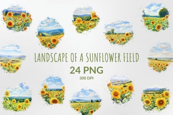 Embrace the Warmth of Watercolor Sunflower Field Sublimation