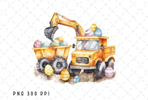 Excavator Construction Easter Eggs PNG: A Designer's Asset