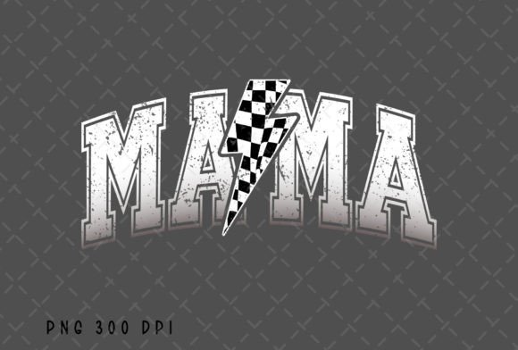 Gradient Mama Checkered Lightning Bolt: A Bold Design Asset