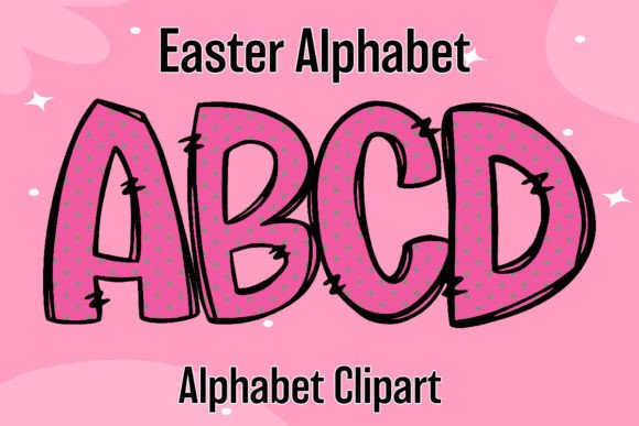 Happy Easter Pink Alphabet Doodle: Your New Go-To Design Asset