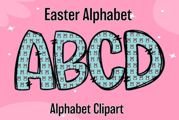 Happy Easter Sky Blue Alphabet Doodle: A Fresh Take on Holiday Design