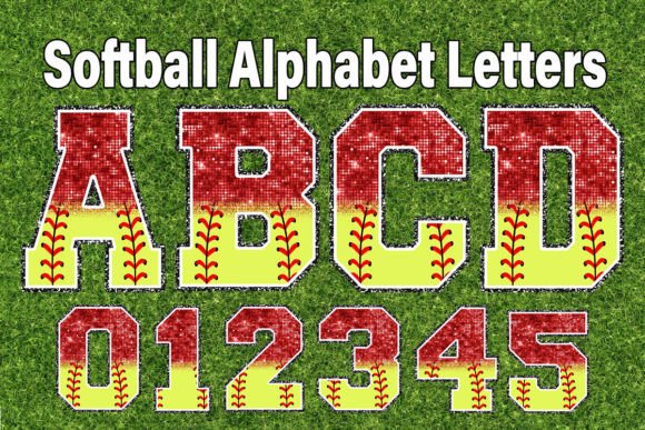 Make a Statement with Sequin Faux Glitter Red and Softball Png