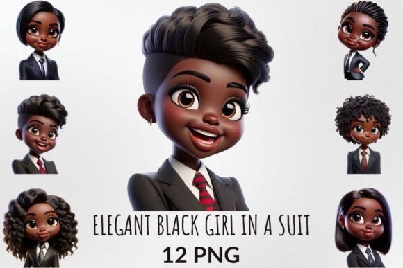 Professional Polish: Using Elegant Black Girl in a Suit Sublimation