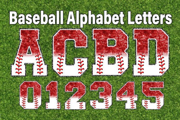 Sequin Faux Glitter Red and Baseball PNG: A Home Run for Bold Branding