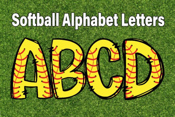 Softball Alphabet Doodle Font Sport Day1: A Home Run for Creative Projects