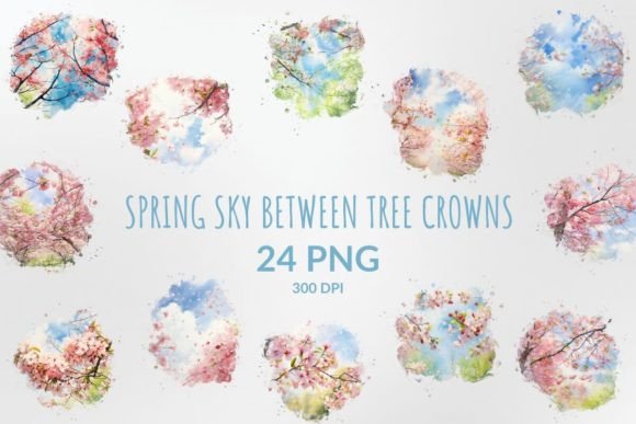 Spring Sky Between Tree Crowns Clipart: A Designer's Guide