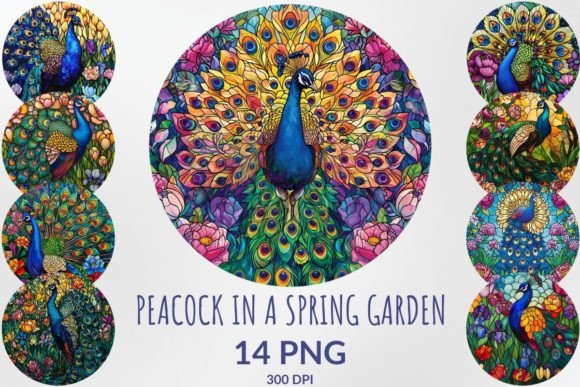 Stained Glass Peacock in a Spring Garden: A Designer's Guide