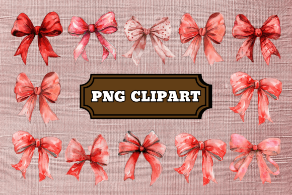 Styling with Watercolour Red Bows Clipart